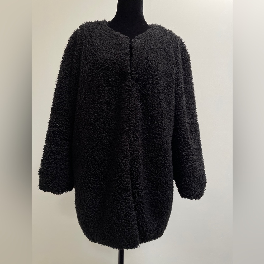 Wilfred Black Teddy Coat Medium